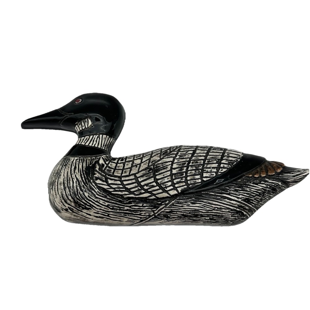 Ceramic Duck Wall Hanging Black And White Glossy Finish 10" Home Decor